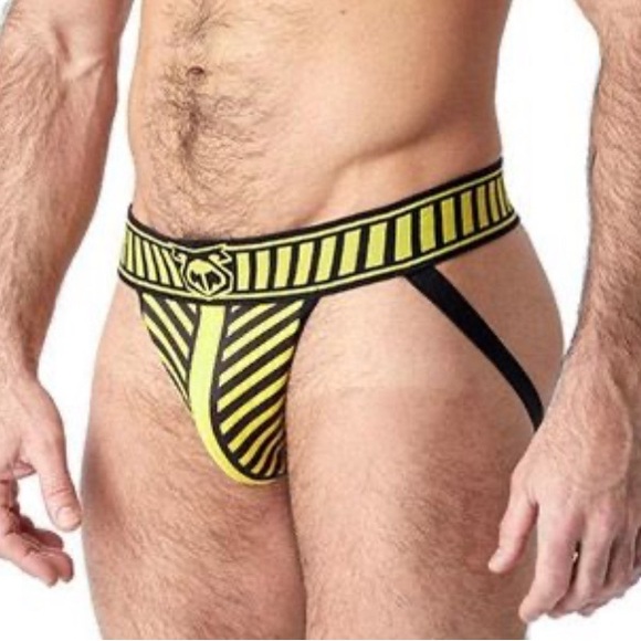 RARE/Hard2Find Gently PreLoved Nasty Pig ALERT Jock - Yellow/Black - Size M - Picture 1 of 7